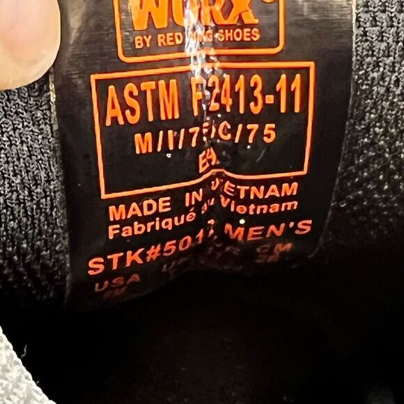 Red Wing Worx Men's Round Toe Wide Aluminum Toe Safety Work Shoes Black Size 8M - Picture 11 of 12